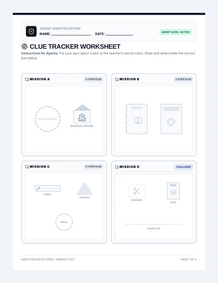 Clue Tracker Worksheet