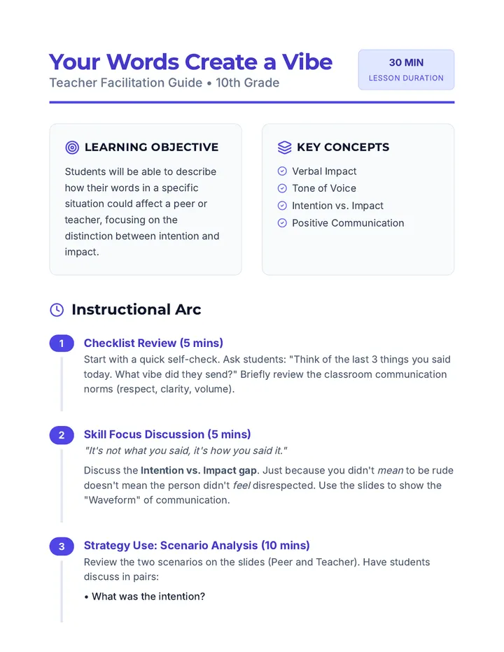 Vibe Lesson Plan