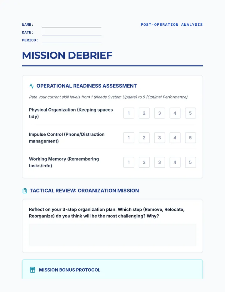 Mission Debrief Reflection Sheet