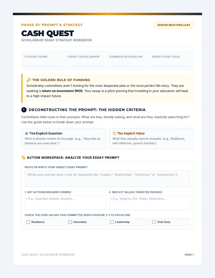 Cash Quest Workbook
