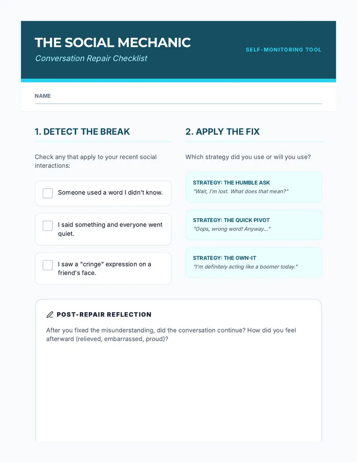Social Mechanic Checklist