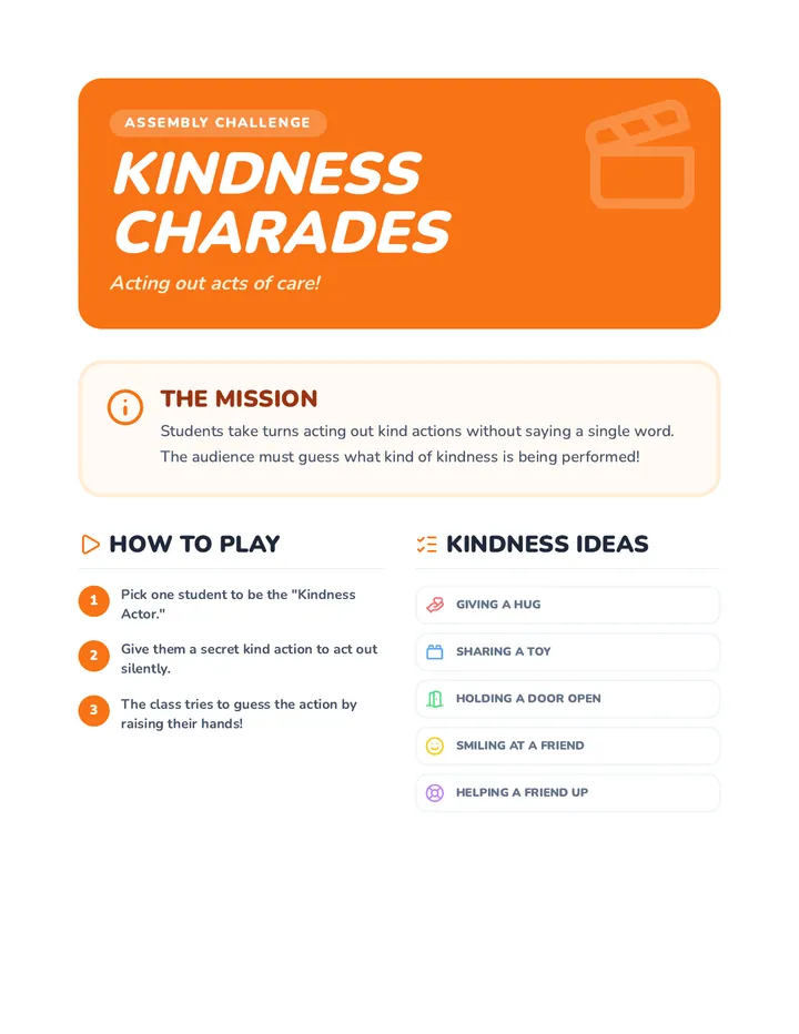 Kindness Charades Game