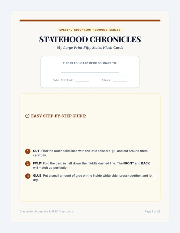 Statehood Flash Cards