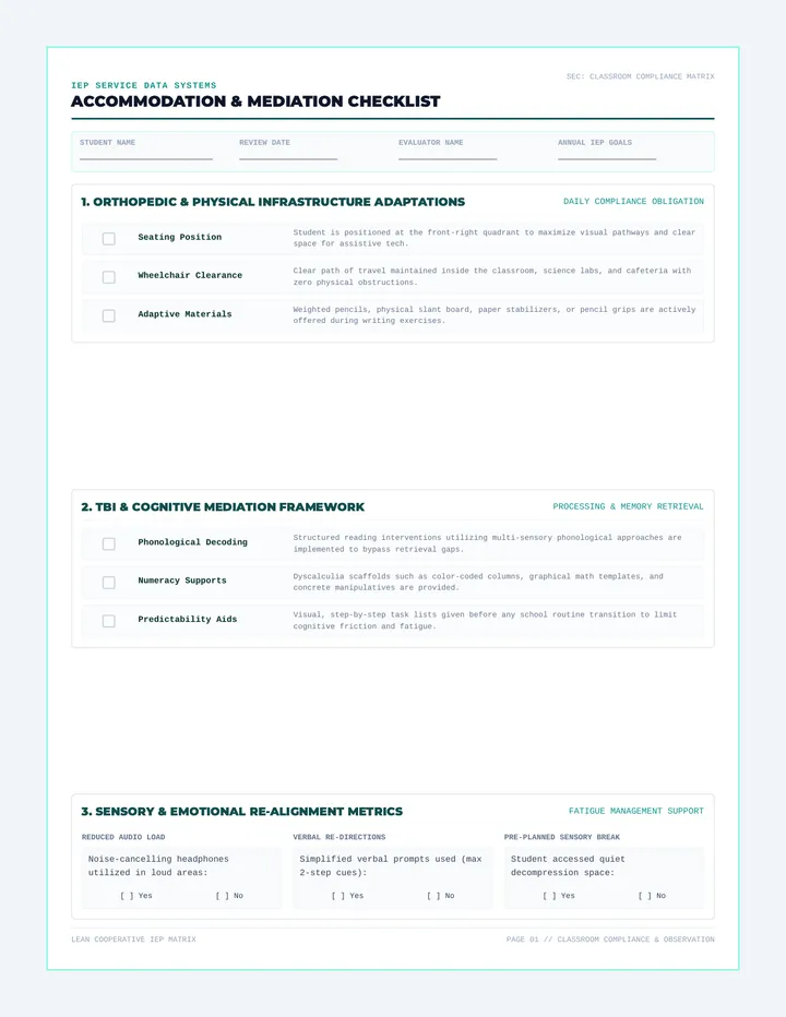 Accommodation Mediation Checklist