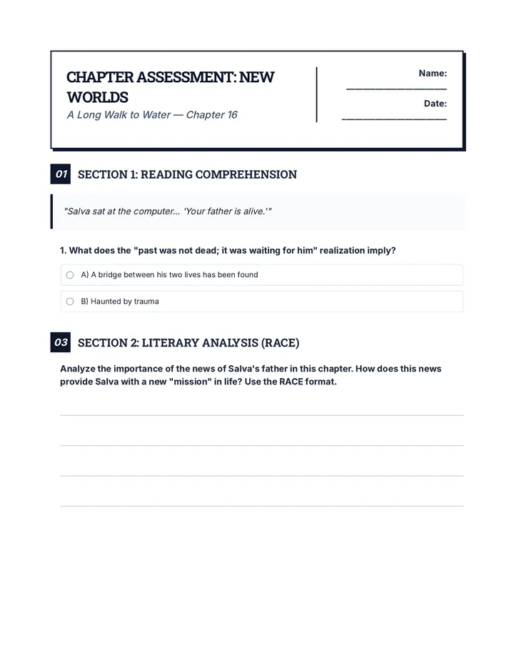 New Worlds Rigorous Worksheet