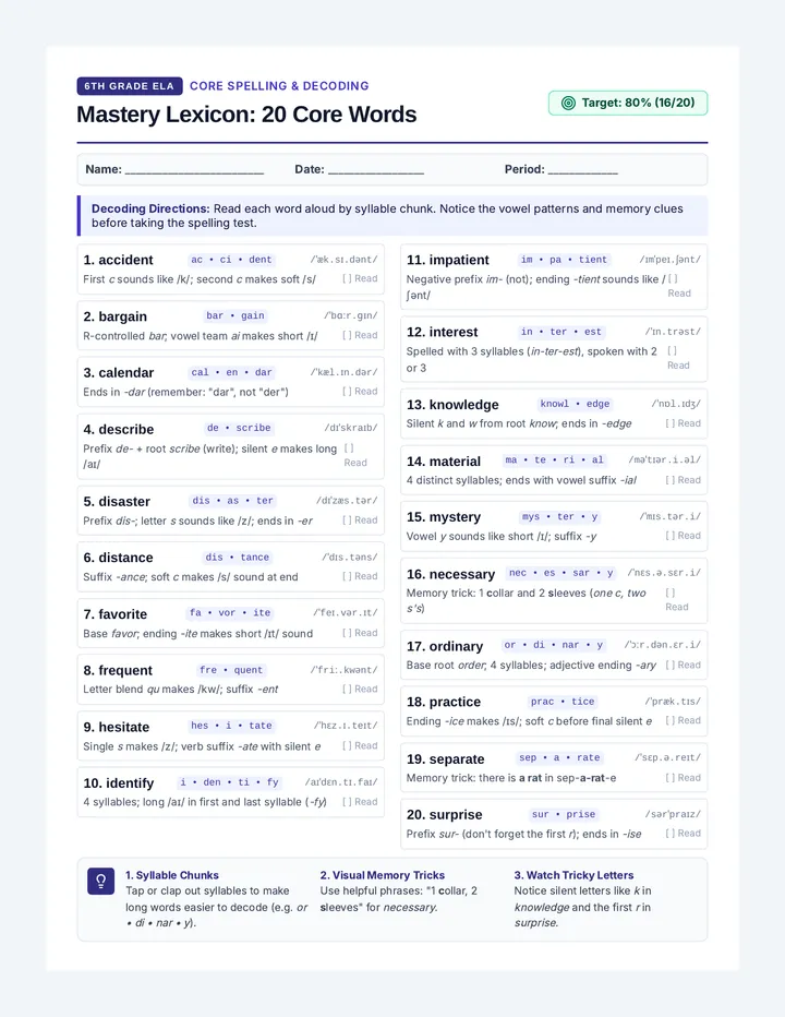 Mastery Lexicon Study Guide