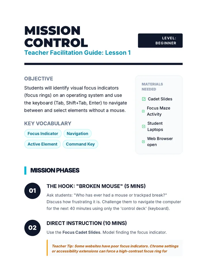 Focus Lesson Plan