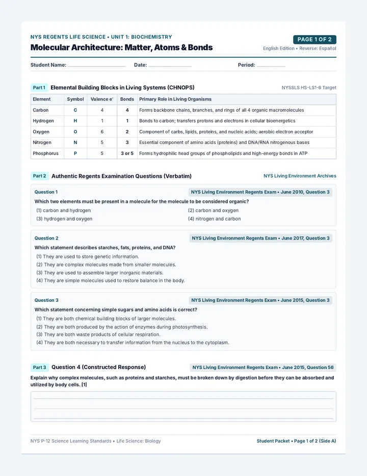 Molecular Architecture Student Packet