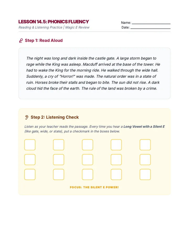 Nature in Revolt Fluency Handout