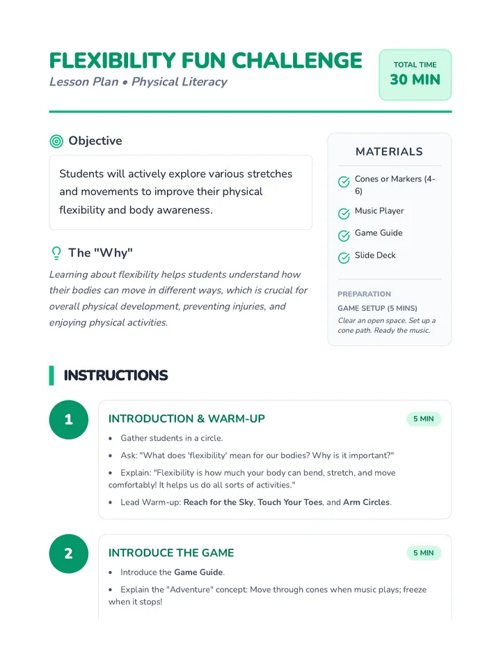 Flexibility Fun Lesson Plan