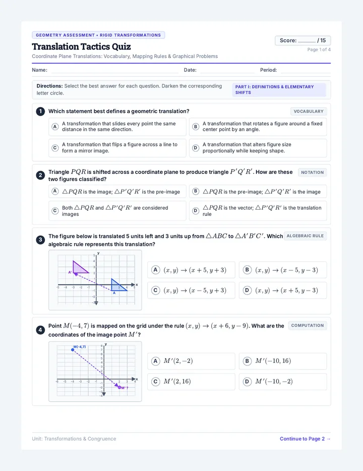 Translation Tactics Quiz Document