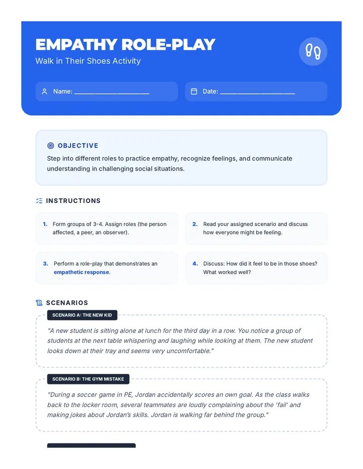 Empathy Role Play Activity