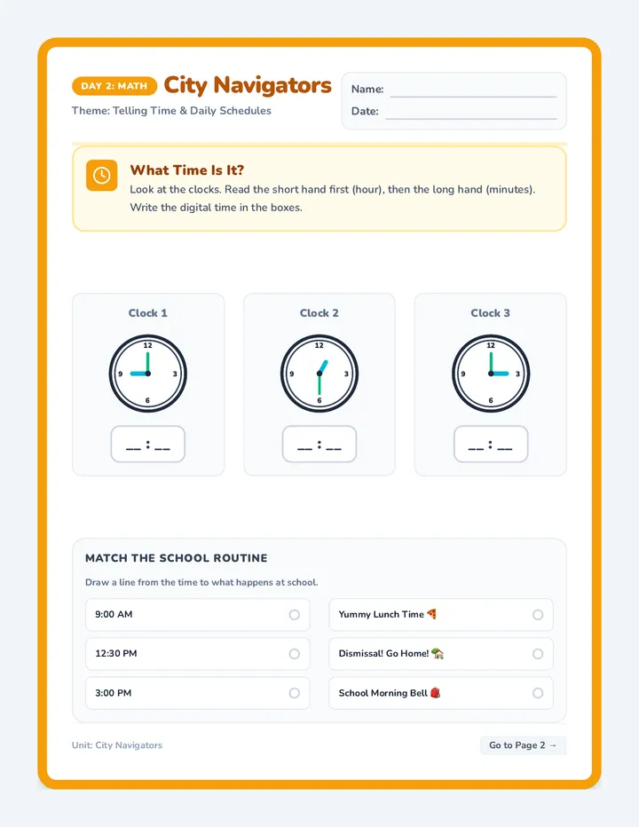 Clocks and Caution Workbook