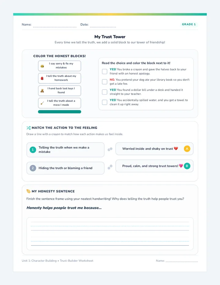 Trust Builder Worksheet
