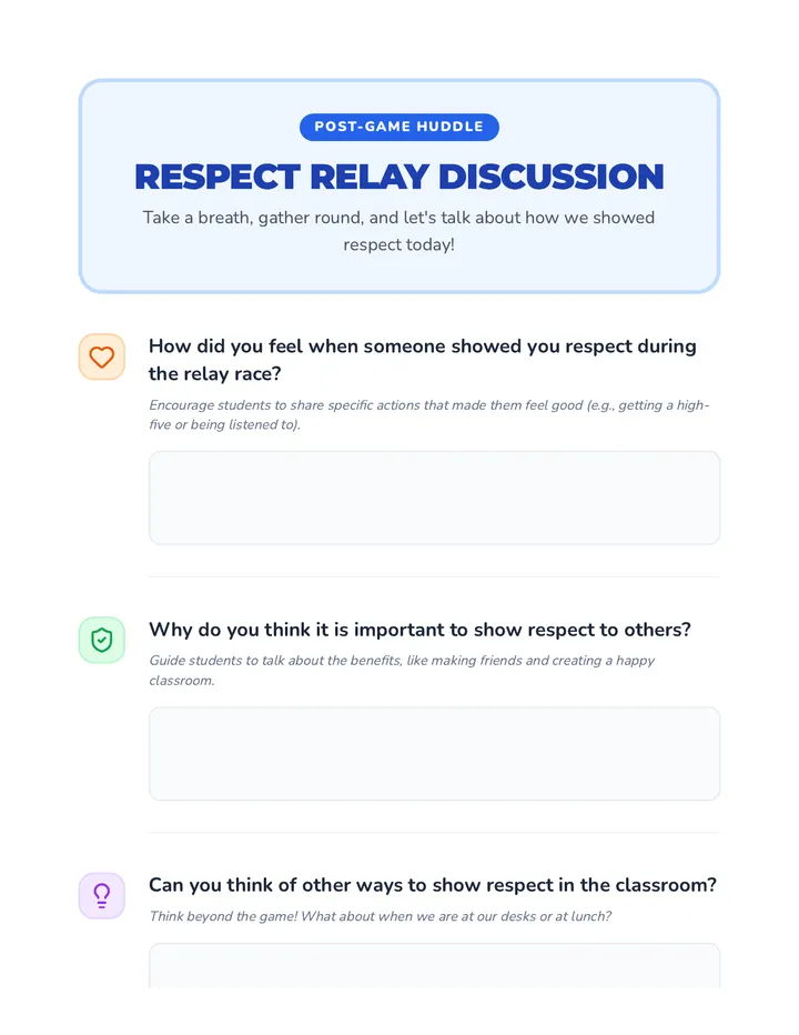 Respect Relay Discussion Guide