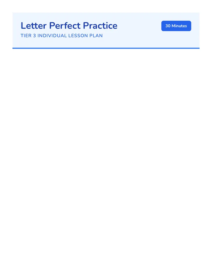Letter Perfect Lesson Plan