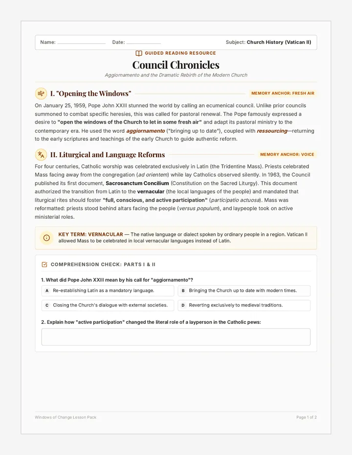 Council Chronicles Reading