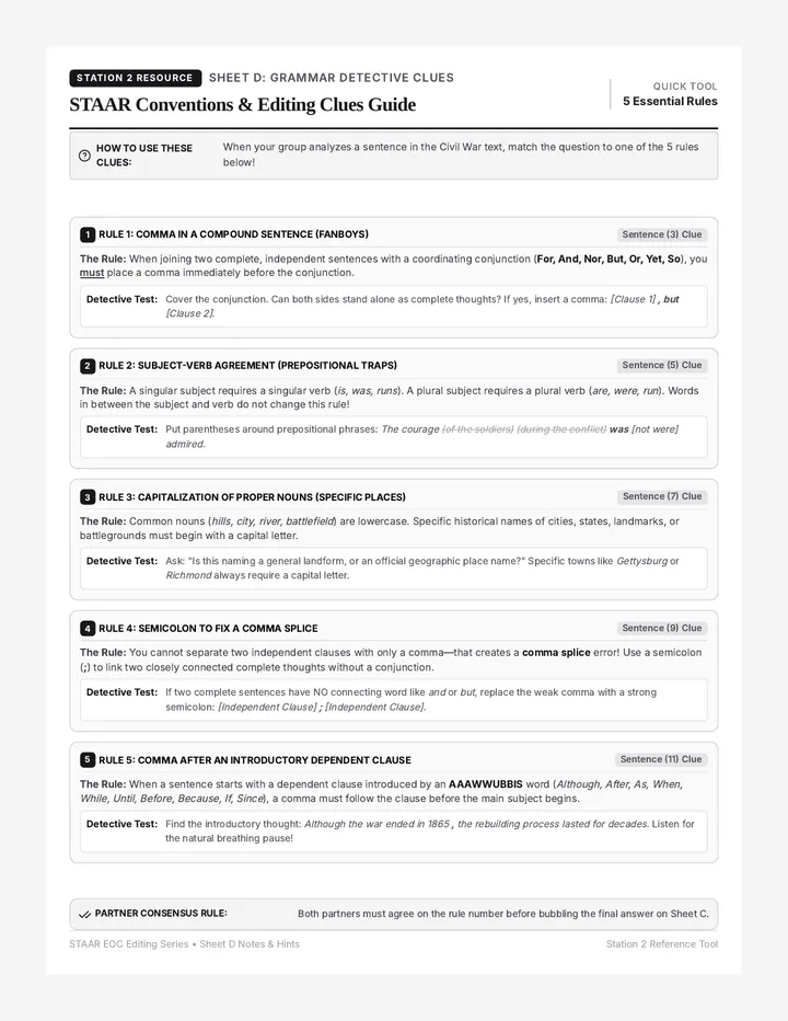 Editing Clues Reference Guide