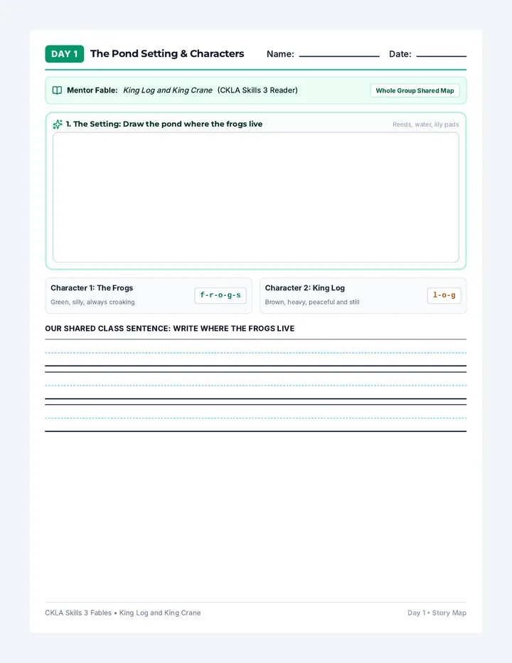 King Log Activity Sheets