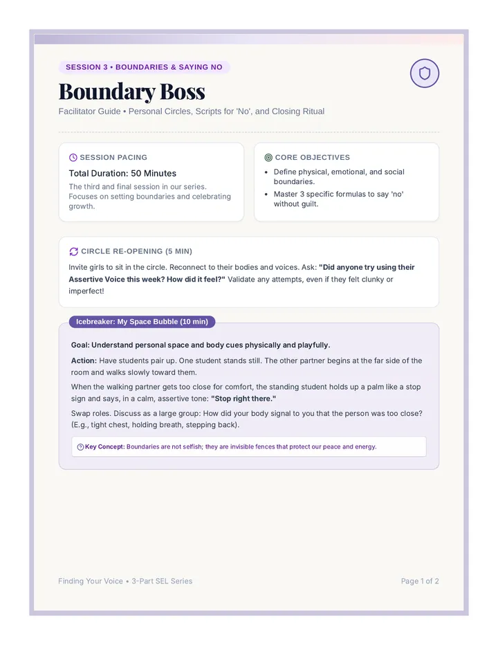Boundary Boss Facilitator Guide