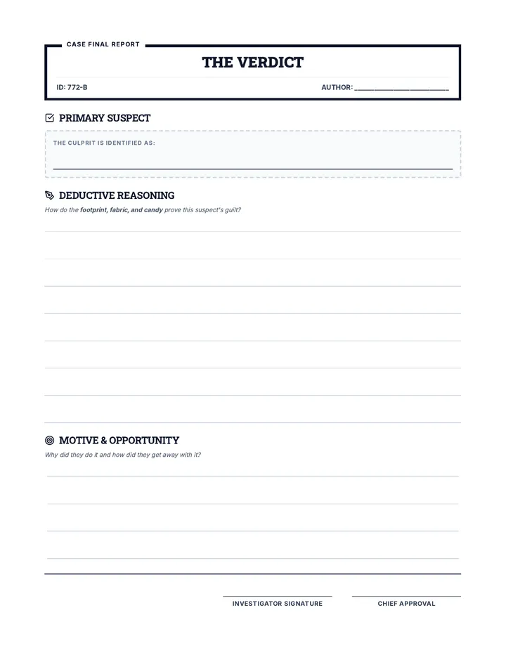 Sleuth Report Worksheet