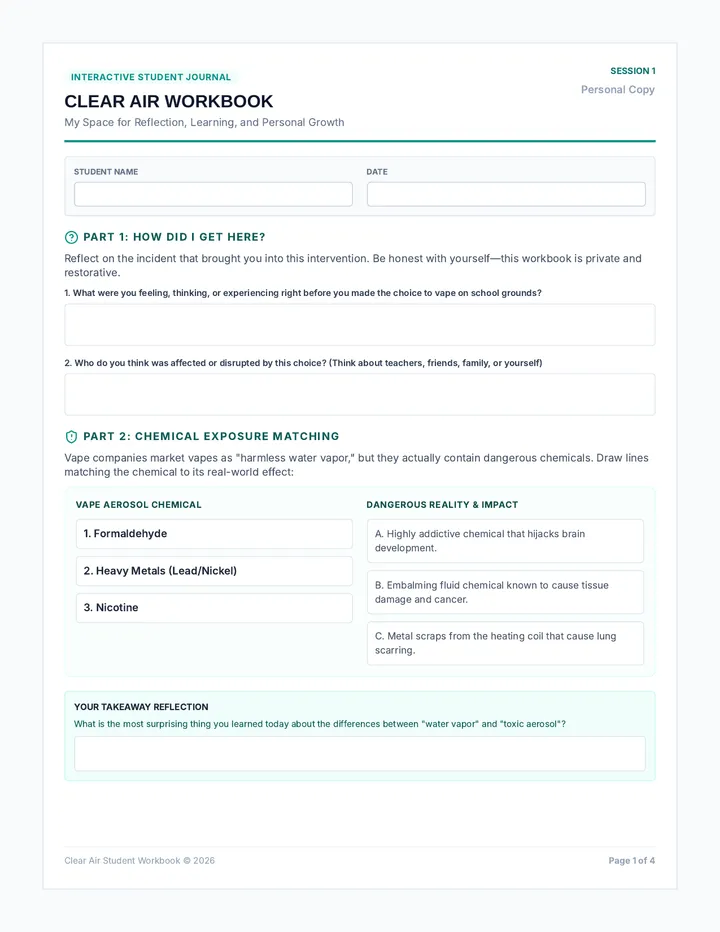 Clear Air Restorative Student Workbook
