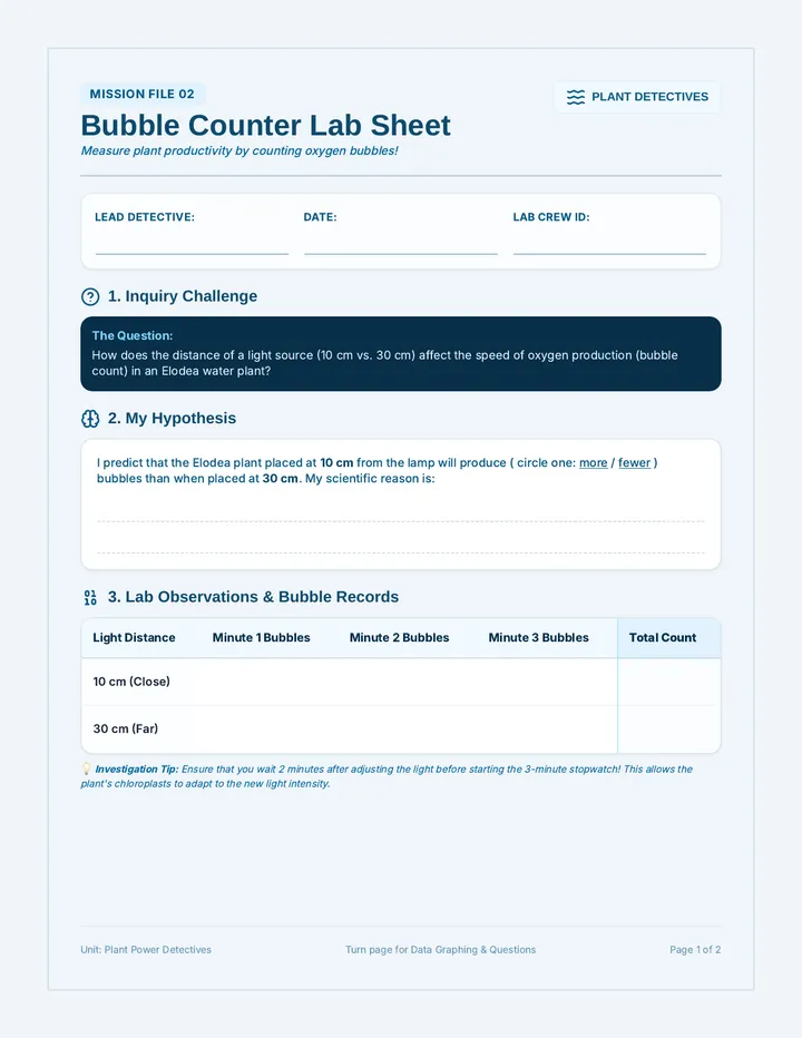 Bubble Counter Lab Sheet
