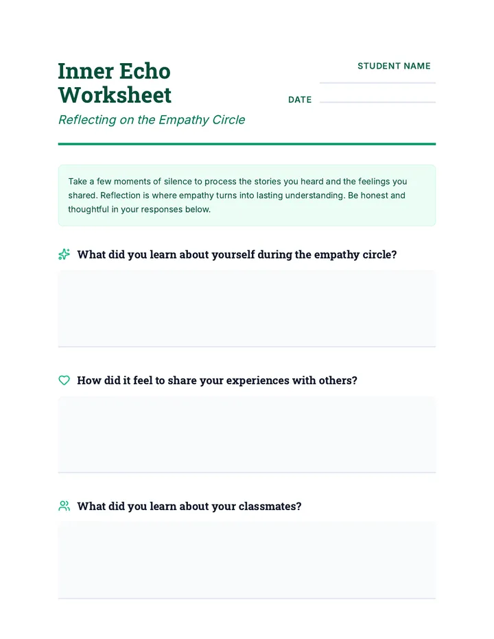 Inner Echo Worksheet