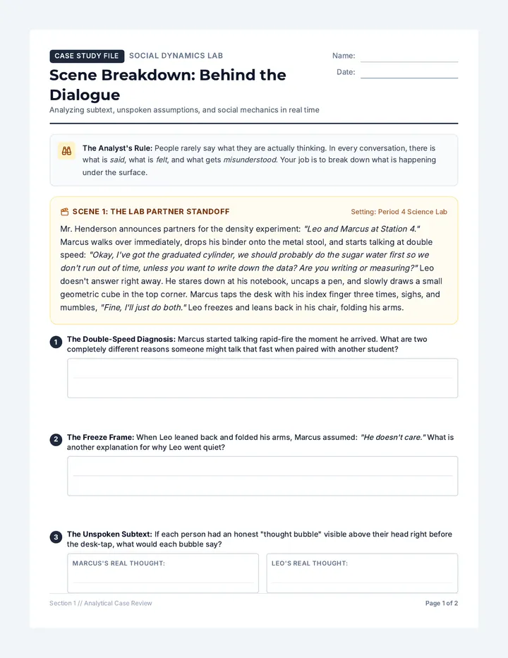 Scene Breakdown Worksheet
