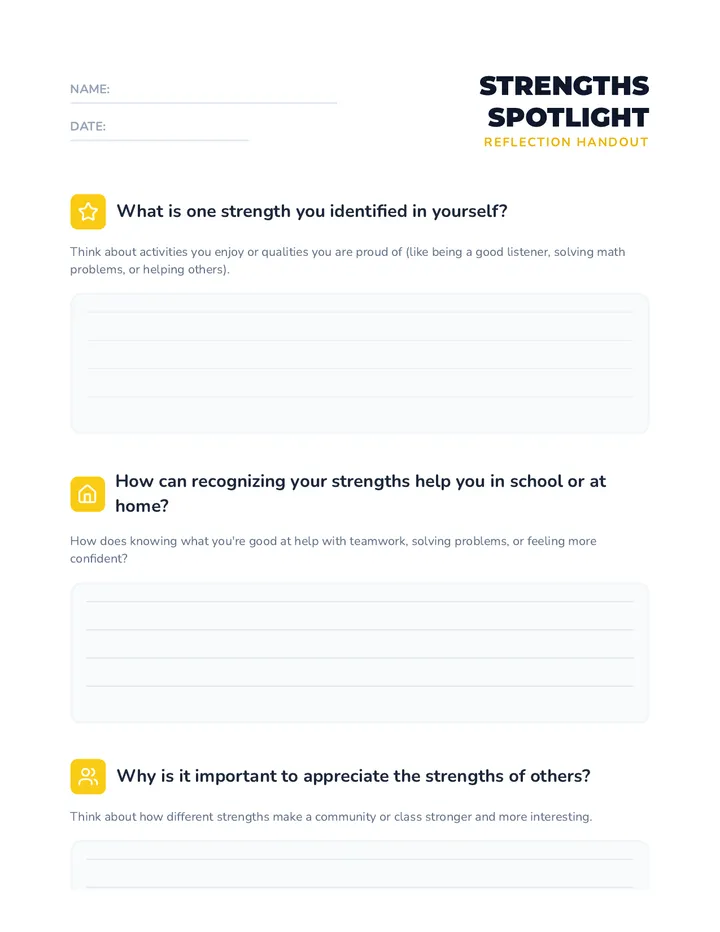 Strengths Reflection Handout