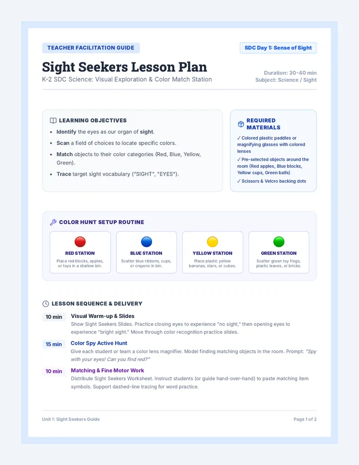 Sight Seekers Teacher Guide