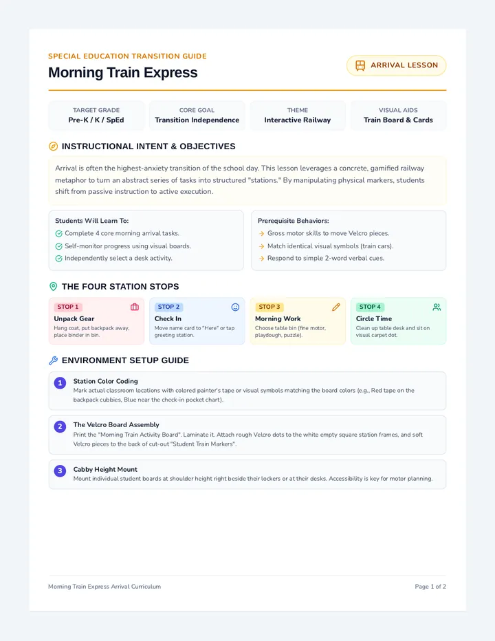 Morning Train Teacher Guide