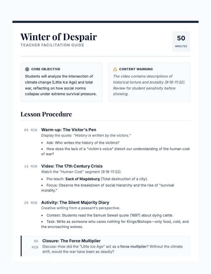 Winter of Despair Teacher Guide