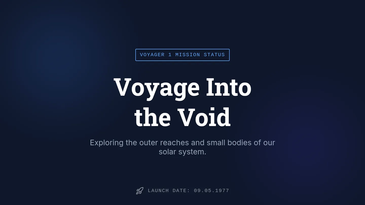 Voyage Into the Void Slides