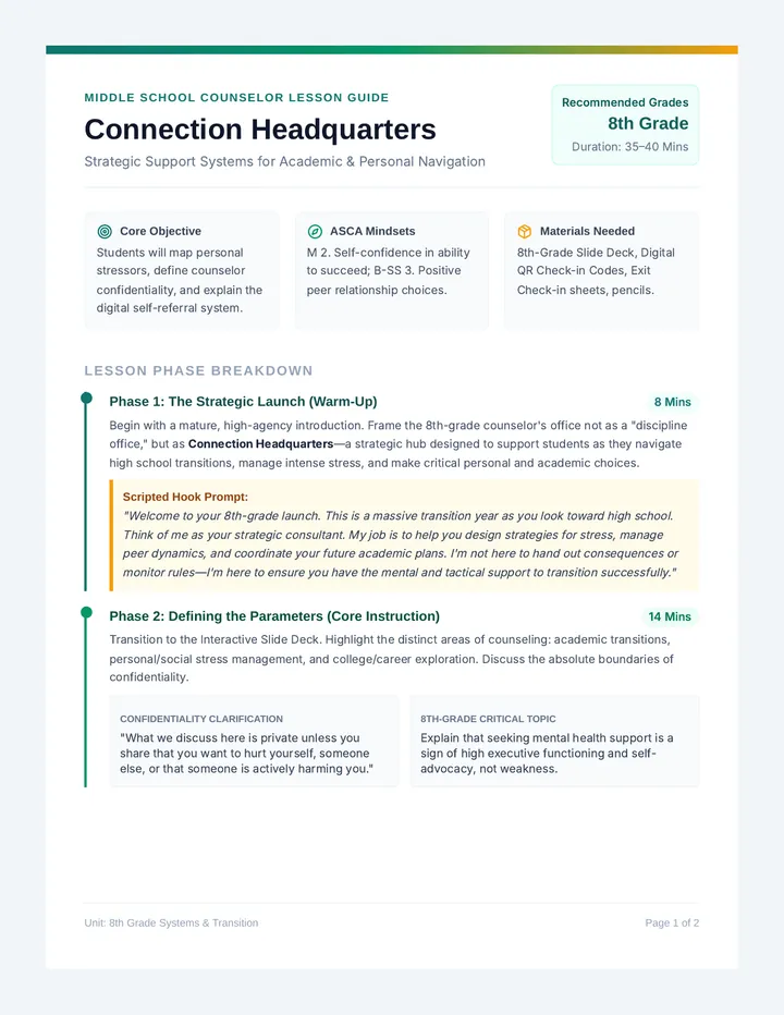 Connection Headquarters Facilitator Guide