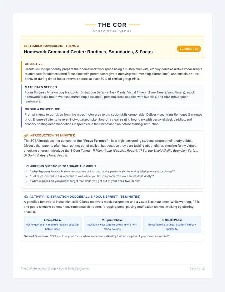 Homework Command Center BCBA Guide