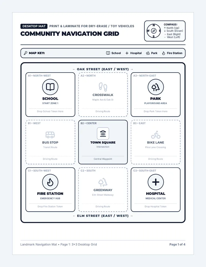 Landmark Navigation Activity Mat