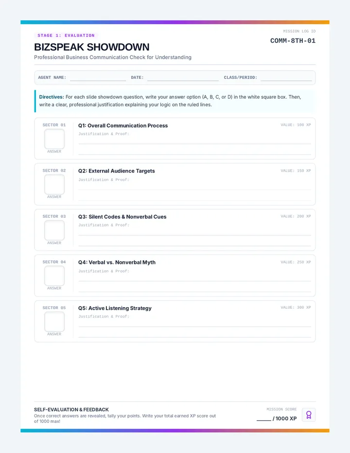 BizSpeak Showdown Worksheet