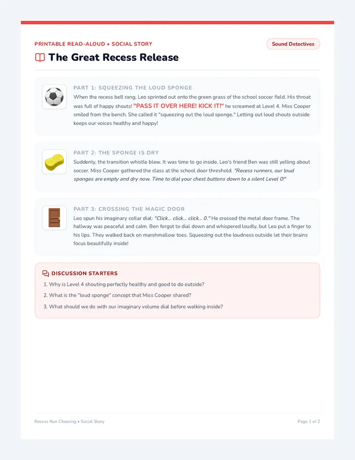 Recess Story and Game