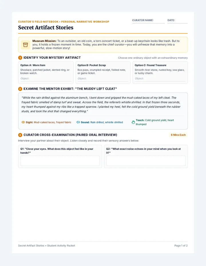 Artifact Stories Activity Packet