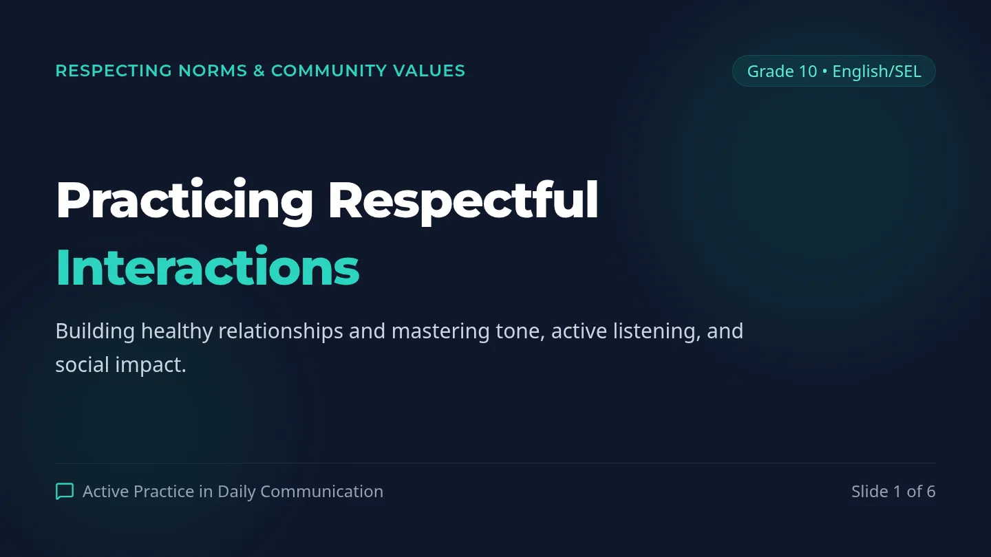 Practicing Respectful Interactions Slides