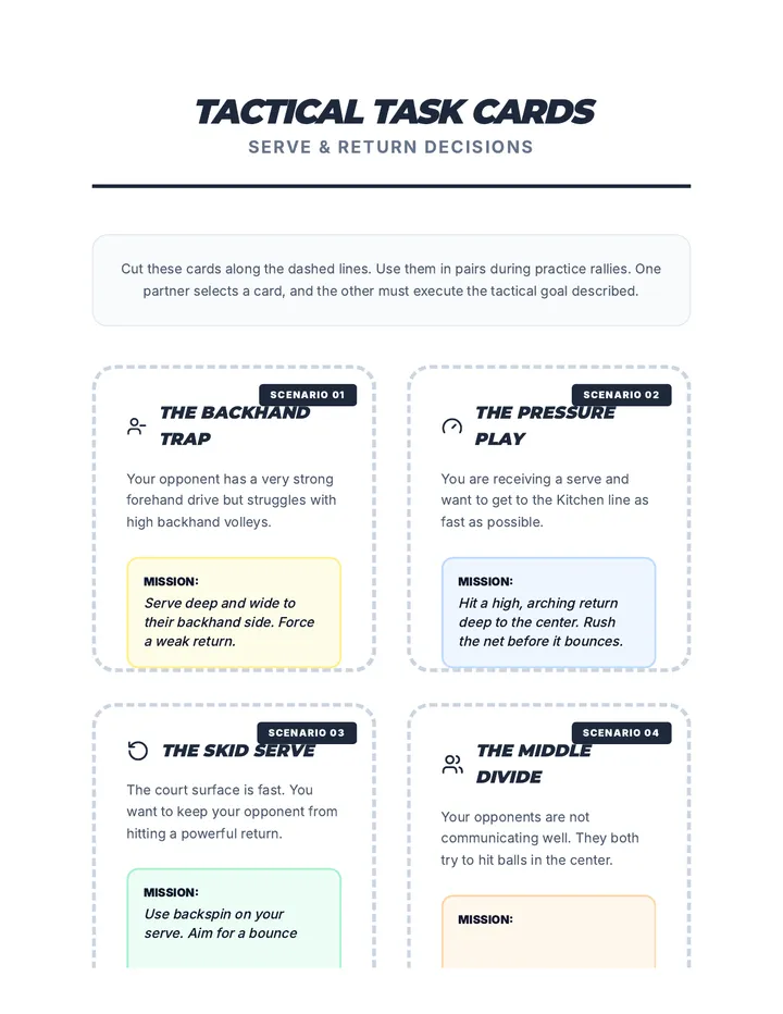 Serve Return Task Cards