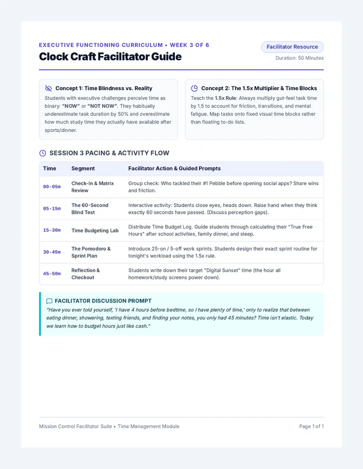 Clock Craft Facilitator Guide