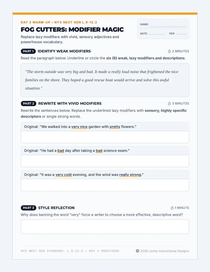 Modifier Magic Worksheet