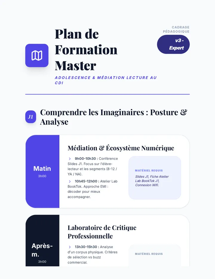 Guide Formateur Master J1-J2