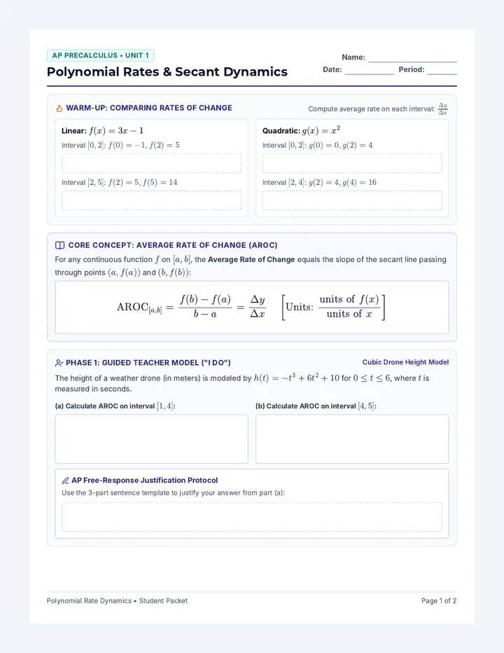 Polynomial Rates Student Packet