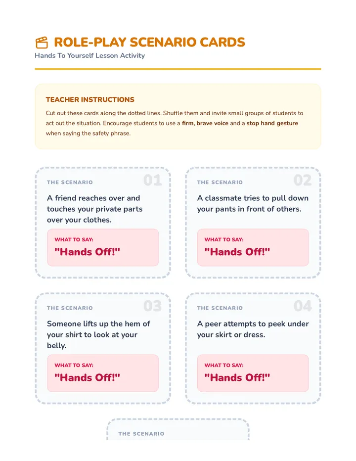 Hands Off Role-Play Cards