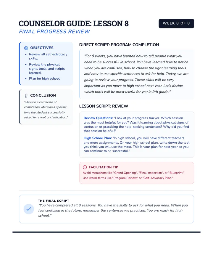 Advocates Blueprint Counselor Guide 8