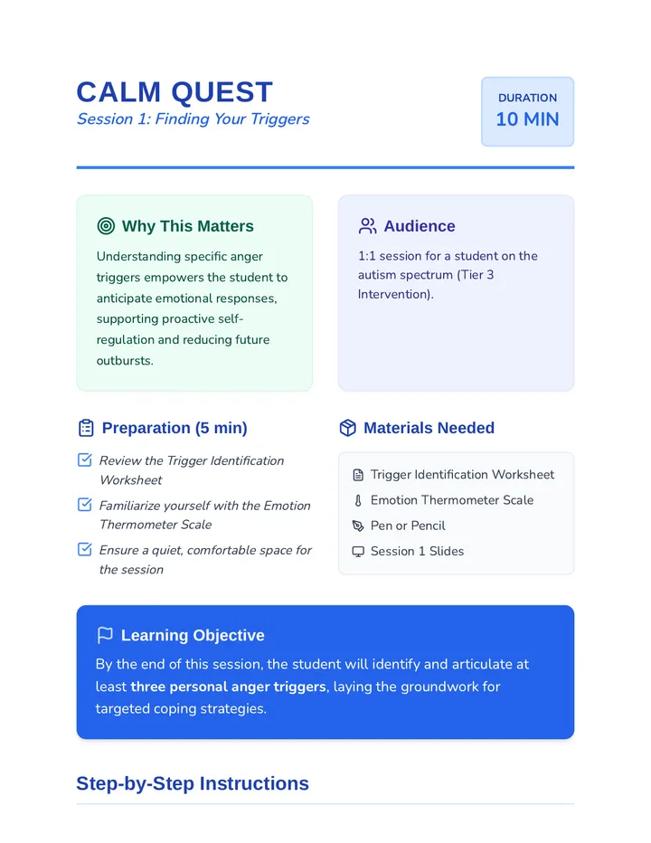 Session 1 Lesson Plan