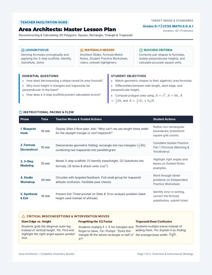 Area Architects Lesson Plan
